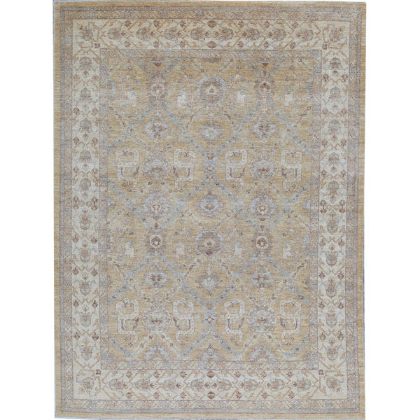 Bokara Rug Co., Inc. Ziegler HandKnotted HighQuality Gold and Beige